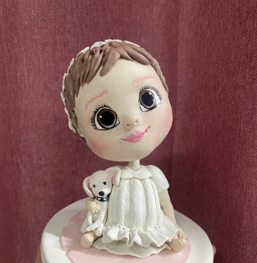 Topper de bebé para torta en porcelana fría